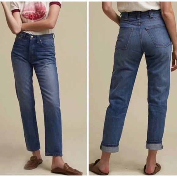 Stoned Immaculate Juliette Jeans Size 29 High Rise Straight Leg Cropped - Picture 1 of 5